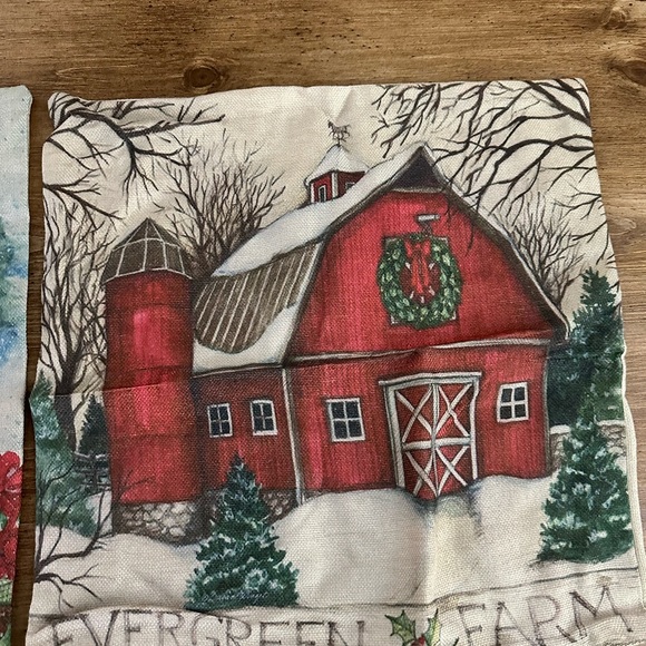 Christmas Linen Pillow Cases Set of 2 - Picture 3 of 4